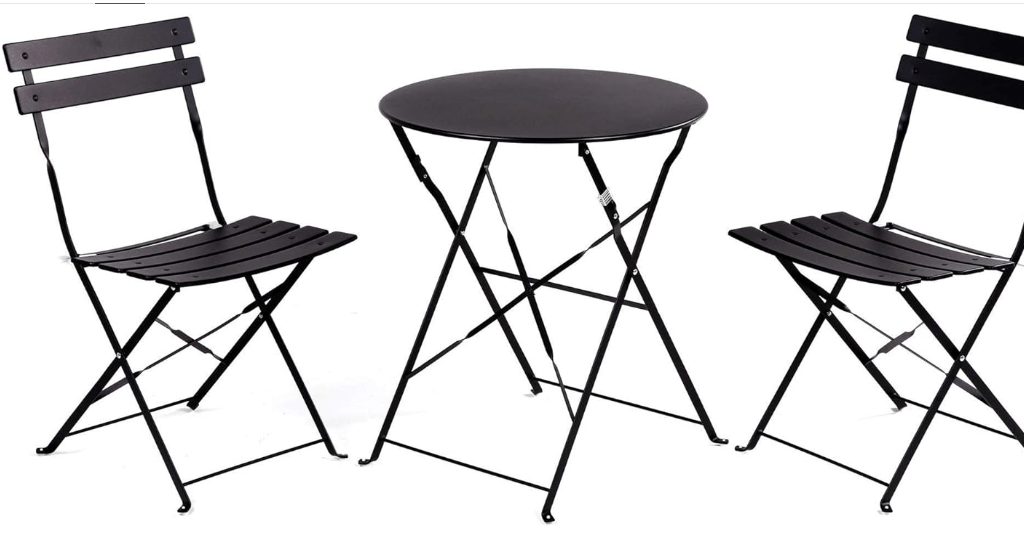 
Grand patio Premium Frame Patio Bistro Set, Folding Outdoor Patio Furniture Sets, 3-Piece Patio Set of Folding Patio Table and Chairs,