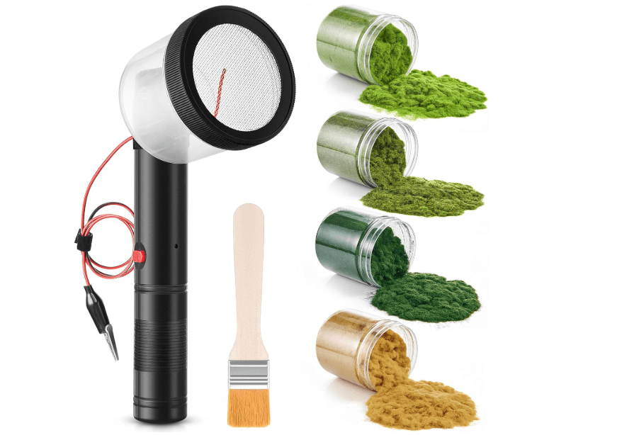 
Tioncy Mini Static Grass Applicator Flocking Kit with Anti Slip Handle and 4 x 60g Colors Grass, Diorama Making Supplies, DIY Model Train Accessories.