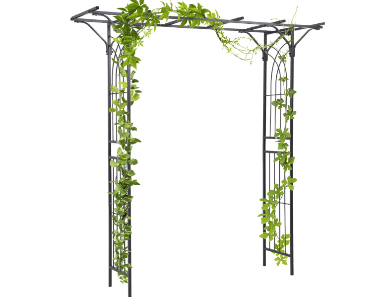 
Outsunny 82'' Decorative Metal Garden Trellis Arch with Durable Steel Tubing & Elegant Scrollwork, Perfect for Weddings