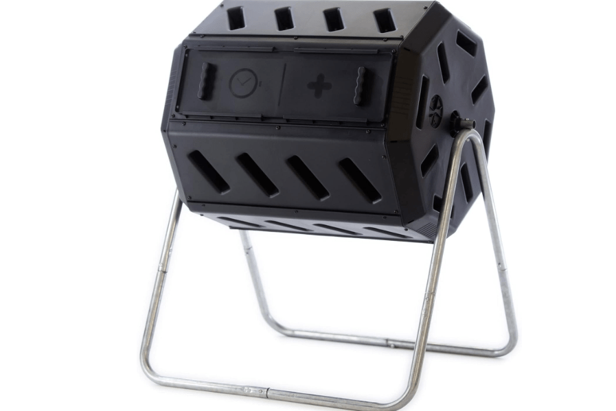  FCMP Outdoor IM4000 Dual Chamber Tumbling Composter Canadian-Made, 100% Recycled Resin - Outdoor Rotating Compost Tumbler Bin for Garden, Kitchen, and Yard