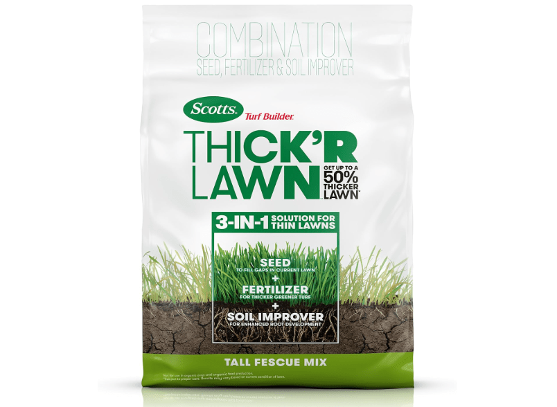 
Scotts Turf Builder THICK'R LAWN Grass Seed, Fertilizer, and Soil Improver for Tall Fescue,