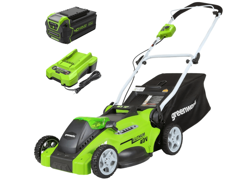 
Greenworks 40V 16" Cordless Lawn Mower, Ultra-Light Push Mower with 4.0Ah Battery & Charger(75+ Tool Compatibility