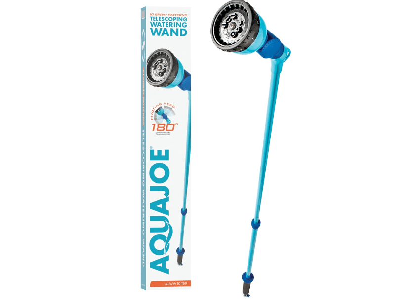 
Aqua Joe AJ-WW10-T59 Telescoping 10-Pattern Metal Watering Wand w/180-Degree Angle Adjustable Head