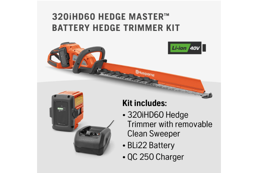 
Husqvarna Hedge Master 320iHD60 Battery Hedge Trimmer, 24-Inch Electric Trimmer with Brushless Motor for Efficiency and Durability, 40V Lithium