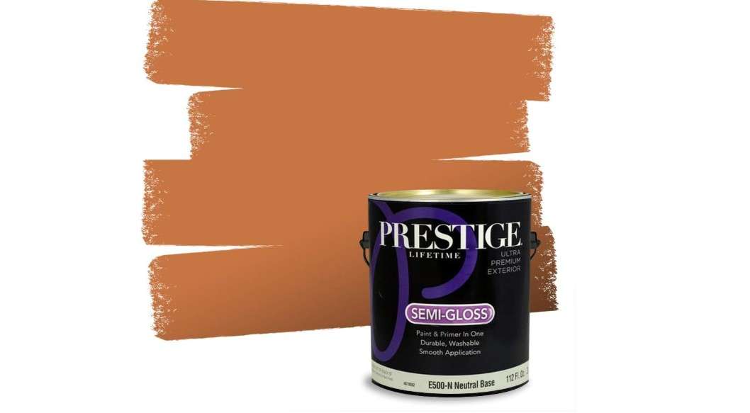 
PRESTIGE Exterior Paint and Primer in One, Spiced Cinnamon, Semi-Gloss, 1