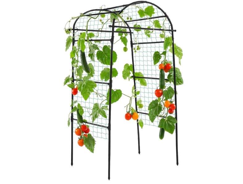  Lalahoni Garden Arch Trellis for Climbing Plants Outdoor, 80 Inch Tall Grape Trellis Metal Vine Plants Support Flower Vegetable Tomato, Cucumber Trellis 