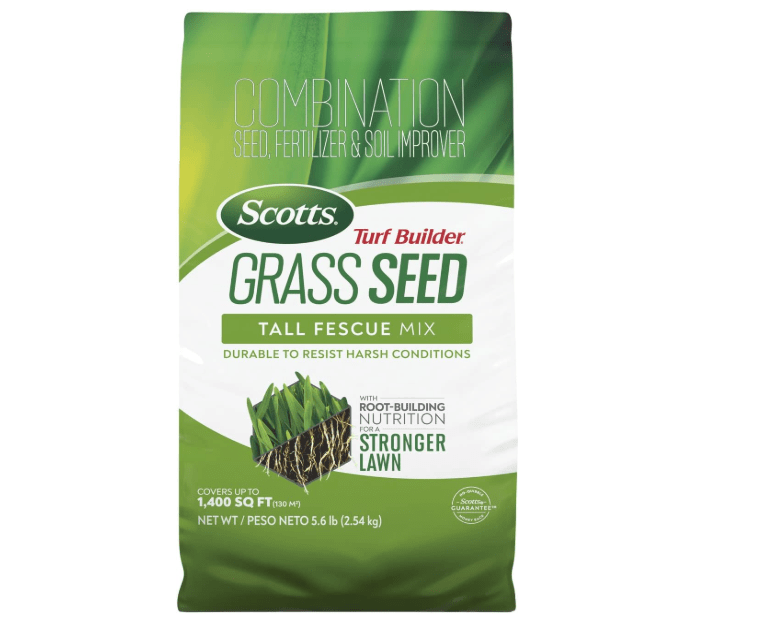  Scotts Turf Builder Grass Seed Tall Fescue Mix with Fertilizer and Soil Improver, Resists Harsh Conditions
