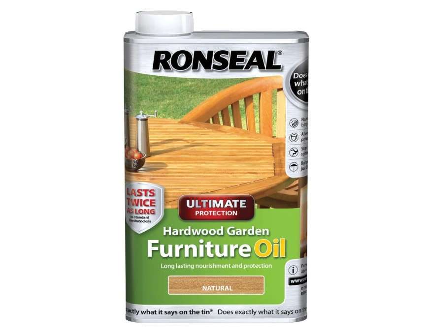 Ronseal - Ultimate Protection Hardwood Garden Furniture Oil Natural Clear 500ml 