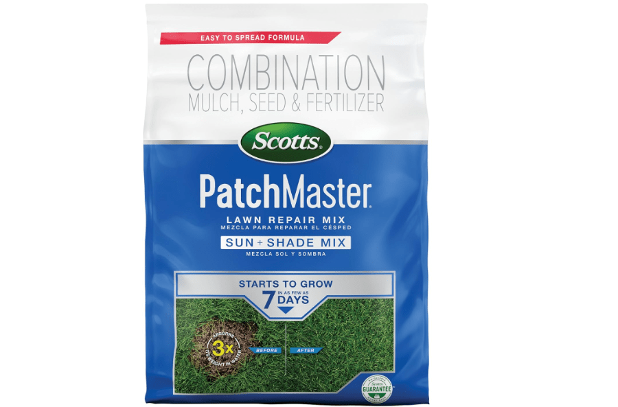 
Scotts PatchMaster Lawn Repair Mix Sun + Shade Mix, Combination Grass Seed, Fertilizer, and Mulch