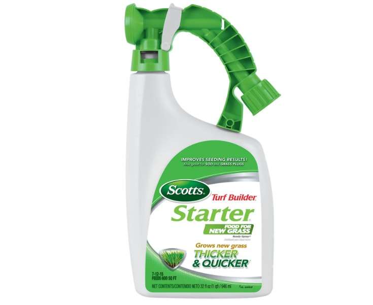  Scotts Turf Builder Starter Food for New Grass Ready-Spray, Use on Newly Seeded Lawns or After Installing Sod, For All Grass Types, 600 sq. ft., 32 oz.