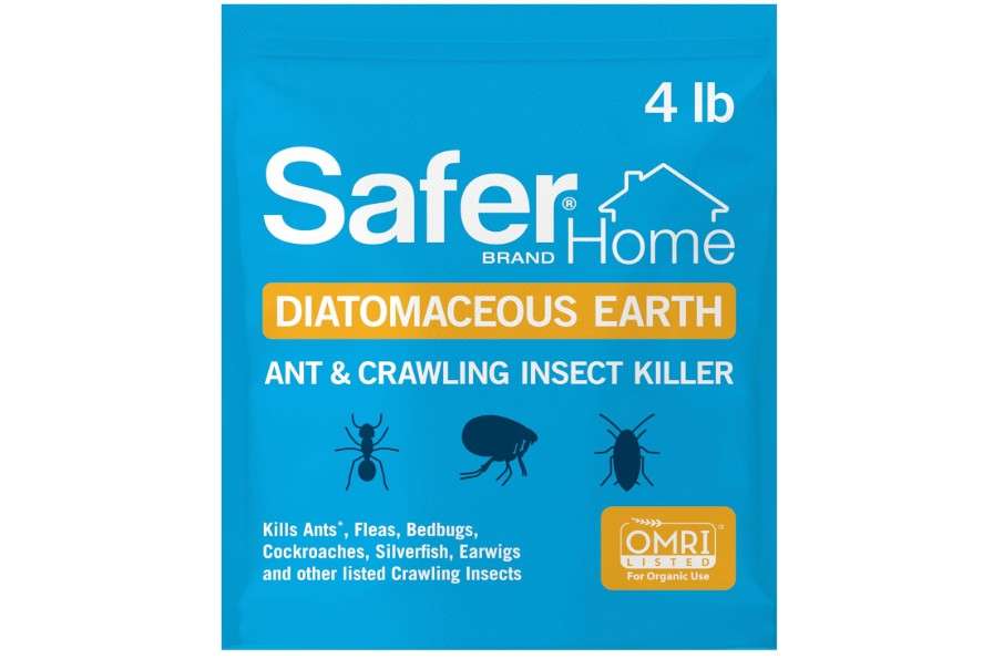 Safer Home Diatomaceous Earth 4 lb Organic OMRI DE - Cockroach Killer Indoor Home & Bed Bug Killer, Kills Flea, Ant, Silverfish, Earwig & Crawling