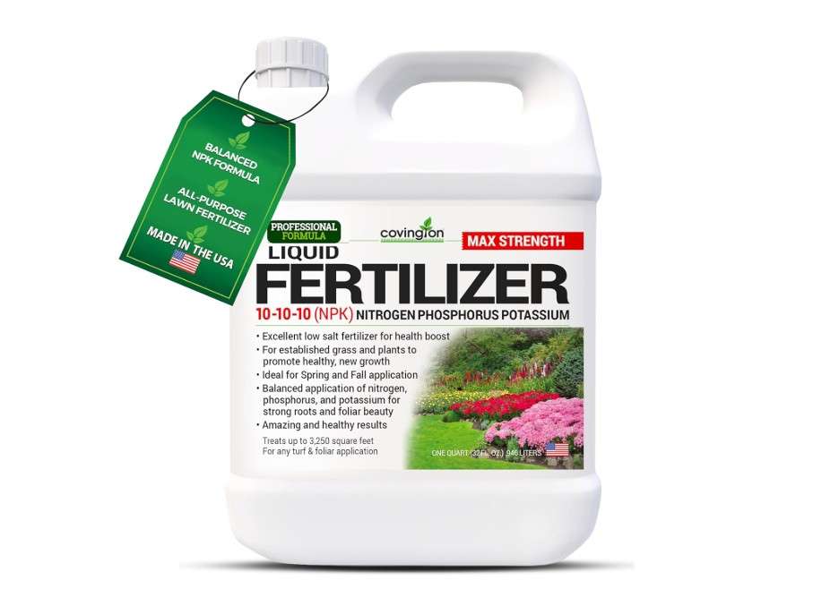  Covington 10-10-10 NPK Liquid Fertilizer (32oz) – All Purpose Liquid 10 10 10 NPK - Lawn Food with Nitrogen Phosphorus Potassium Concentrate for Lawns