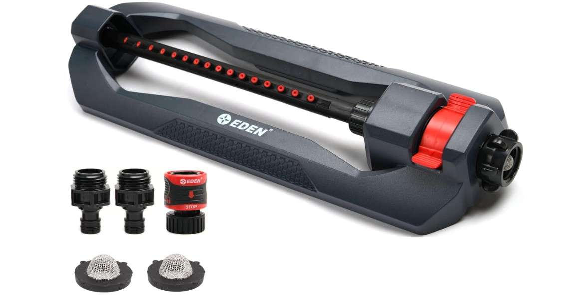  Eden 96213 Lawn & Garden Essential Oscillating Sprinkler | Water Sprinkler for Yard,Covers up to 3,600 sq. ft., Heavy Weight Base
