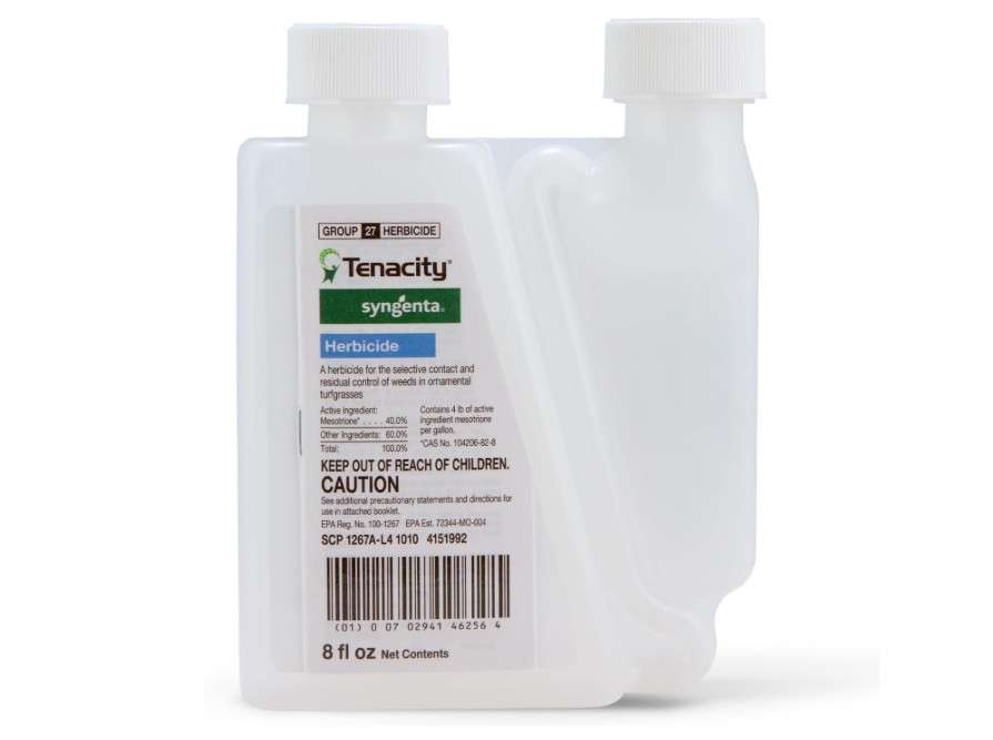 Syngenta Tenacity Herbicide - Pre-Emergent and Post-Emergent Weed Control, 8-oz. Liquid Weed Killer for Lawns and Turf Grasses, Active Ingredient Mesotrione