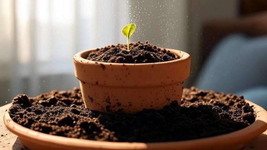 : "Step-by-step process of planting money tree seeds in a pot with misting." 
