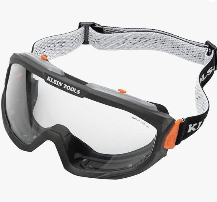 Klein Tools 60479 Safety Goggles, Clear Lens PPE Eye Protection, Anti-Fog, Scratch-Resistant, UV Protection, Adjustable Vents
