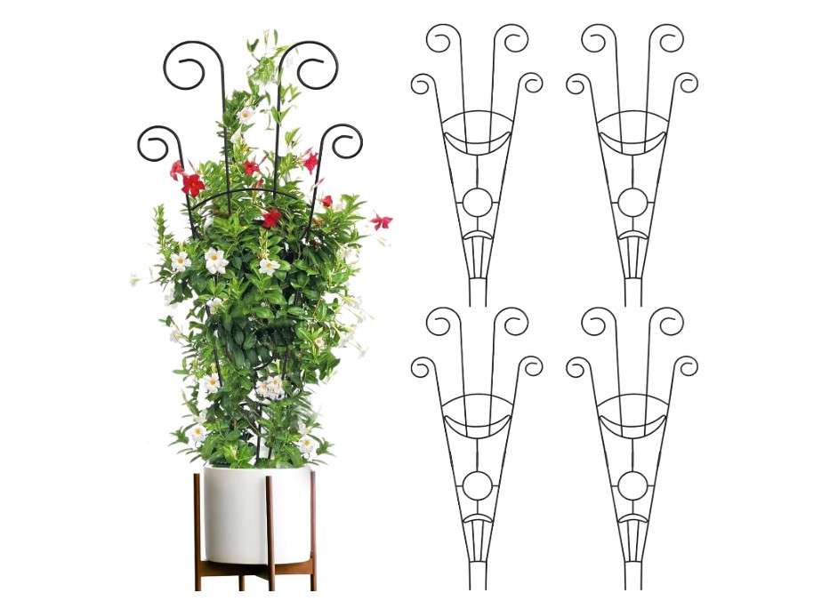  ZOUTOG Trellis for Climbing Plants Indoor 4 Pack 30 Inch,Rustproof Metal Garden Trellis for Potted Plants,Sturdy Houseplant Support Indoor Outdoor for Ivy