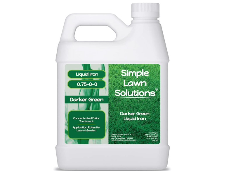 
Simple Lawn Solutions - Liquid Iron Fertilizer Darker Green - Chelated Micronutrients - Concentrated Green Booster for Turf Grass, Indoor Plants and Outdoor.