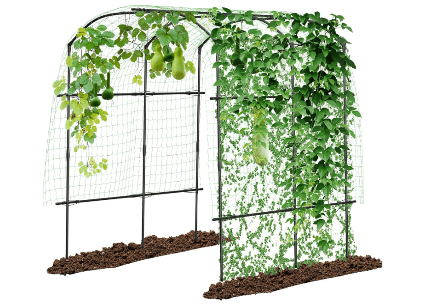  DoCred Tall Garden Arch Trellis for Climbing Plants, 87in Tall Metal Plant Support Trellis Archway for Climbing Vine Vegetable/Fruit/Flower Outdoor