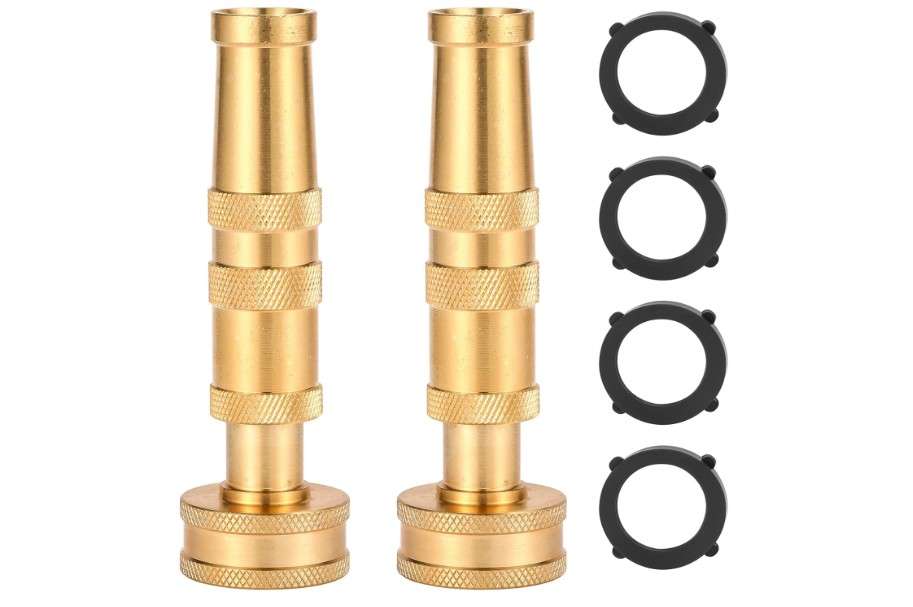  Sanpaint Heavy-Duty Brass Adjustable Twist Hose Nozzle, 2 Pack