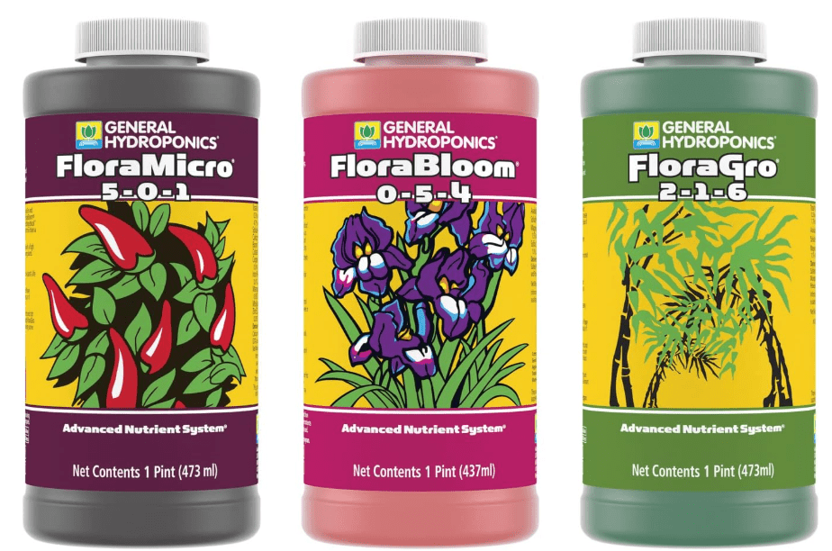 General Hydroponics FloraSeries Hydroponic Nutrient Fertilizer System with FloraMicro, FloraBloom and FloraGro