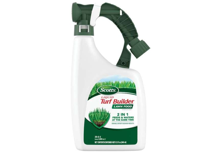 Scotts Liquid Turf Builder Lawn Fertilizer for All Grass Types, Feeds and Waters Lawn at Same Time, 32 fl. oz.