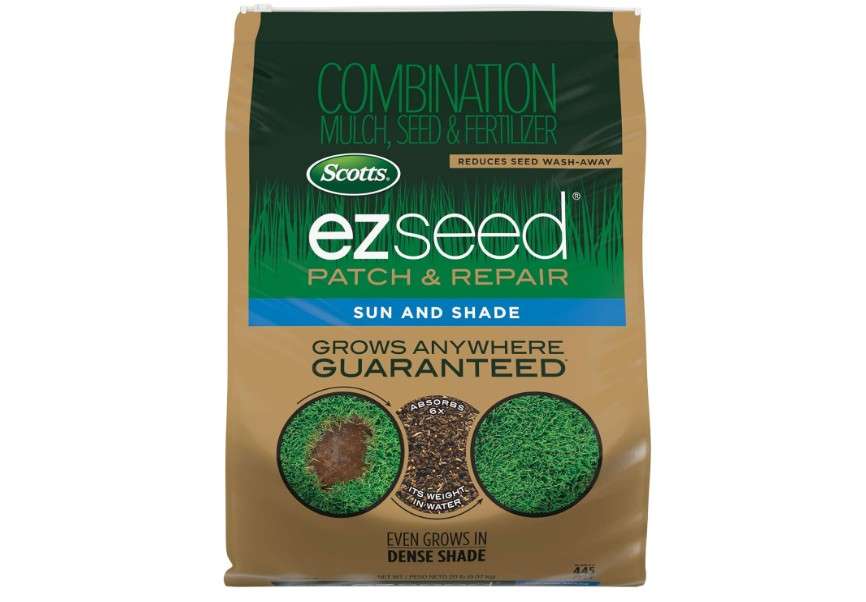 Scotts EZ Seed Patch & Repair for Sun and Shade Combination Mulch, Sun and Shade Grass Seed and Fertilizer for Bare Spots and Repair, Grows Anywhere,