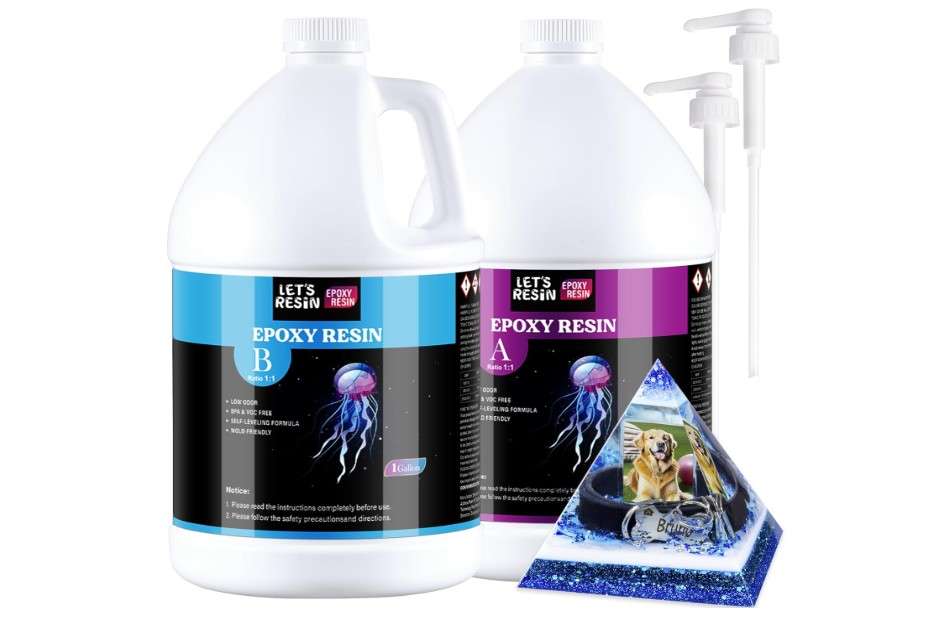  2 Gallon Epoxy Resin with Pumps, Bubble Free Resin Epoxy Kit, Crystal Clear Epoxy Resin and Hardener for DIY Art, Molds,Craft