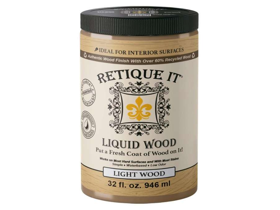 
Retique It New and Improved Formula Liquid Wood Coatings - Stainable Primer - Paint It then Stain it (Light Wood, Large)