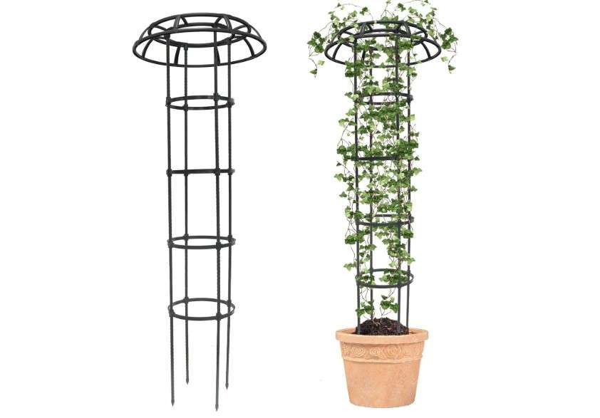  Quibbay Garden Trellis for Climbing Plants Outdoor, 65 Inch Mushroom Top Trellis for Climbing Plants, Plant Trellis Support for Potted Plants Climbing Vine
