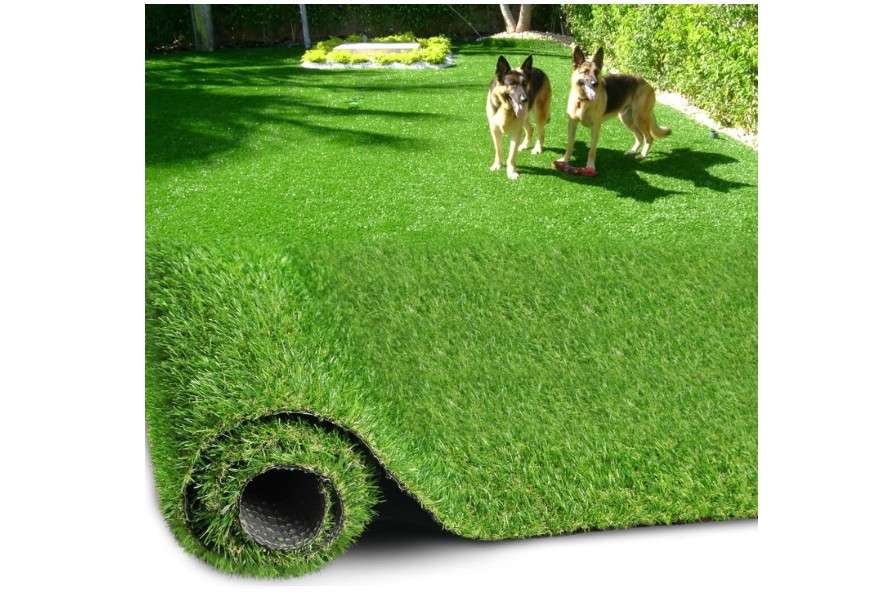  PENFHF Artificial Turf Grass 4 FT 10 in × 8 FT, Realistic Fake Grass Rug with Drainage, 0.8" Height Outdoor Indoor Synthetic Grass Carpet Mat for Dogs
