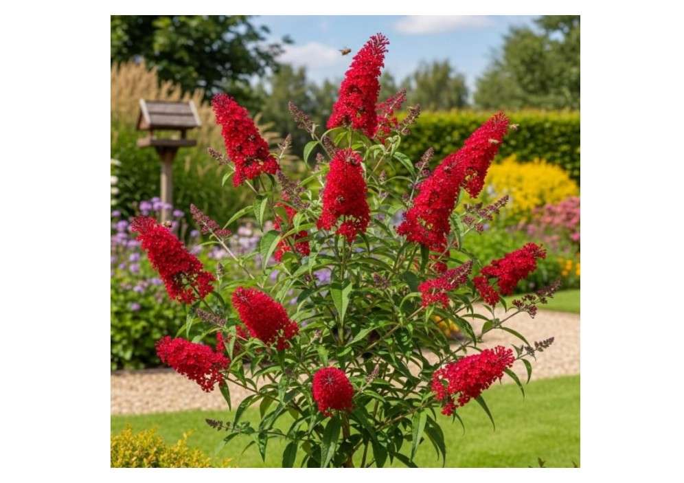 3 Buddleia Butterfly Bush Live Plant Ready to Plant Outdoor, Red Blooms, Starter 5 to 9 Inches Tall, Cold Hardy and Fragrant, Zones 5-9