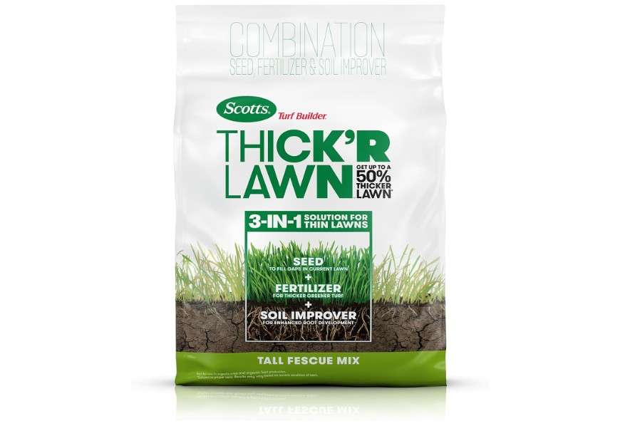 Scotts Turf Builder THICK'R LAWN Grass Seed, Fertilizer, and Soil Improver for Tall Fescue, 4,000 sq. ft., 40 lbs.