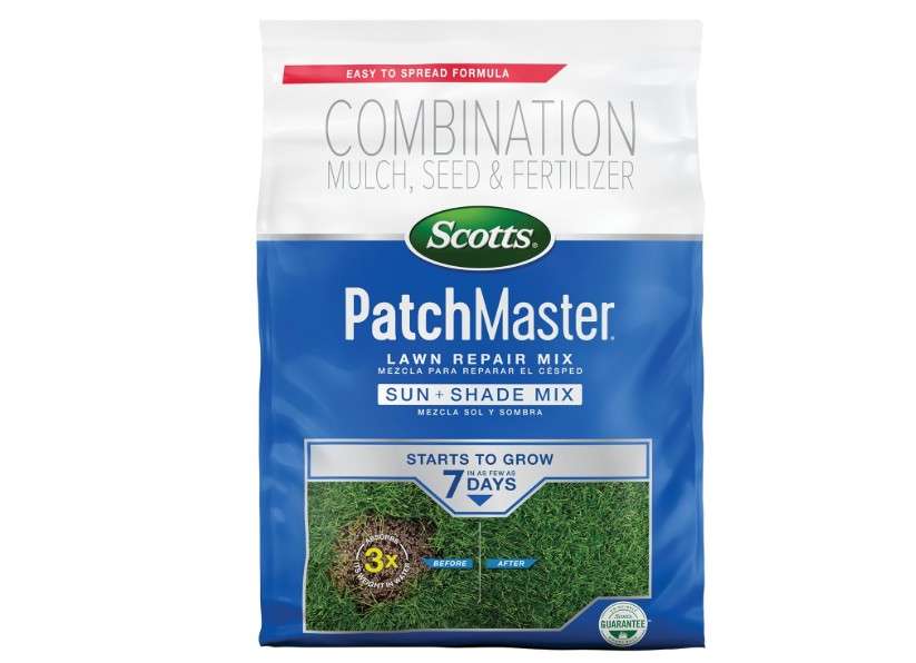  Scotts PatchMaster Lawn Repair Mix Sun + Shade Mix, Combination Grass Seed, Fertilizer, and Mulch, 4.75 lbs.