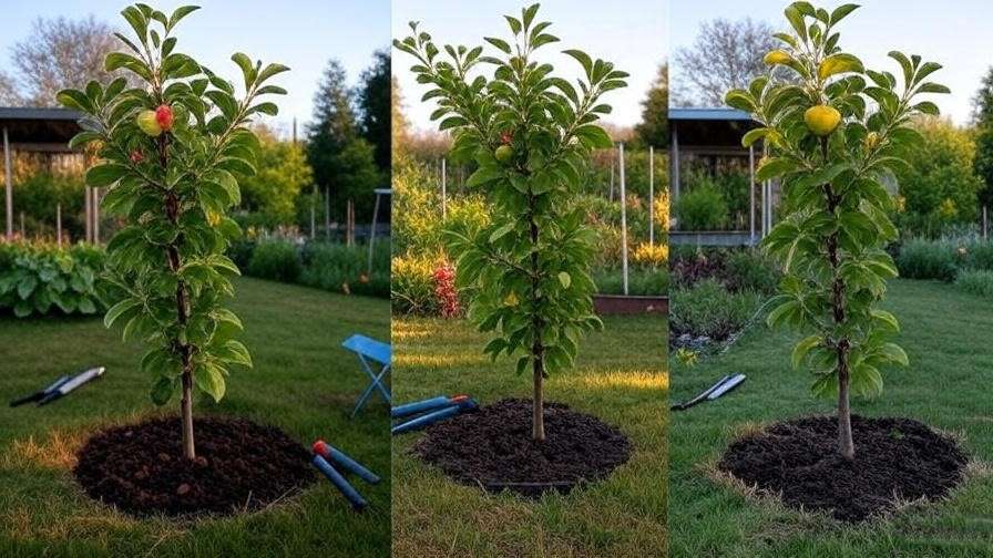 "Anna apple tree seasonal care from spring pruning to winter frost protection in a warm climate garden." 
