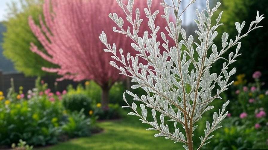 "Pink willow tree with powdery mildew next to a healthy tree." 