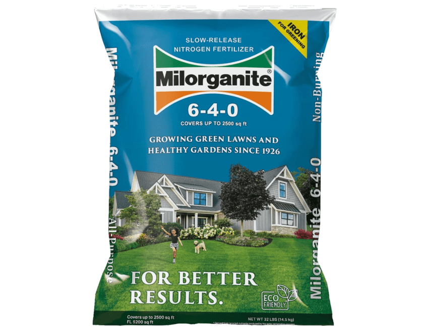 
Milorganite All-Purpose Eco-Friendly Slow-Release Nitrogen 6-4-0 Fertilizer, 32 Pound Bag - for Lawns, Flowers, and Gardens
