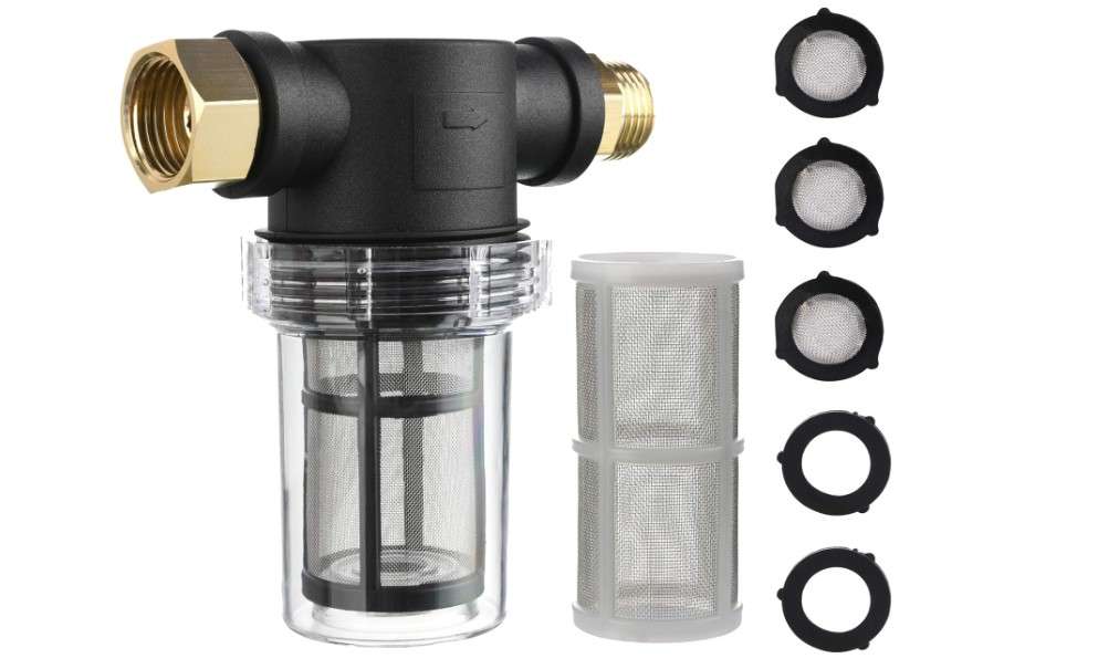  M MINGLE Garden Hose Filter for Pressure Washer inlet Water, Inline Filter for Sediment, 40 Mesh Screen, Extra 100 Mesh