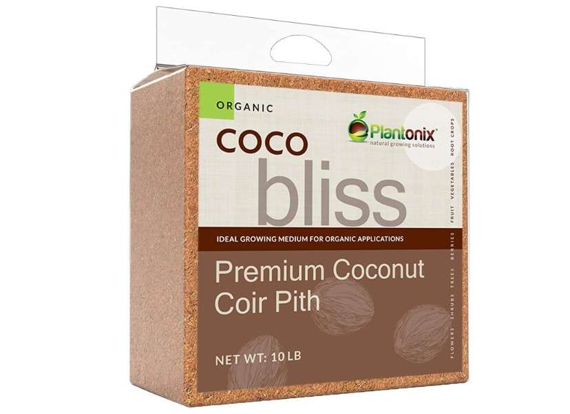 Coco Bliss (10lbs) - Organic Coco Coir for Plants - OMRI-Listed Coco Coir Brick for Garden Soil & Potting Mixes - Coconut Fiber Substrate Mixes with