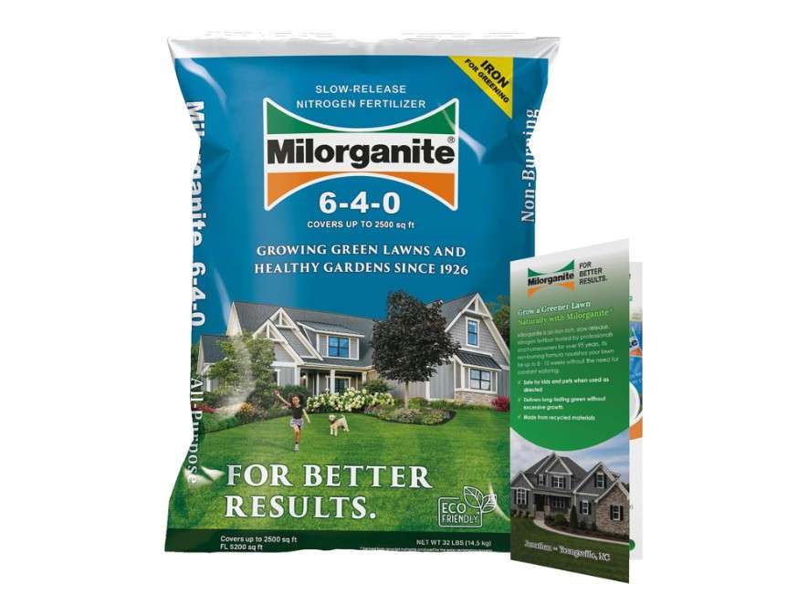 Milorganite All-Purpose Eco-Friendly Slow-Release Nitrogen 6-4-0 Fertilizer, 32 lb Bag - for Lawns, Flowers, and Gardens - Includes Bonus Feeding & Spreader Tips Brochure