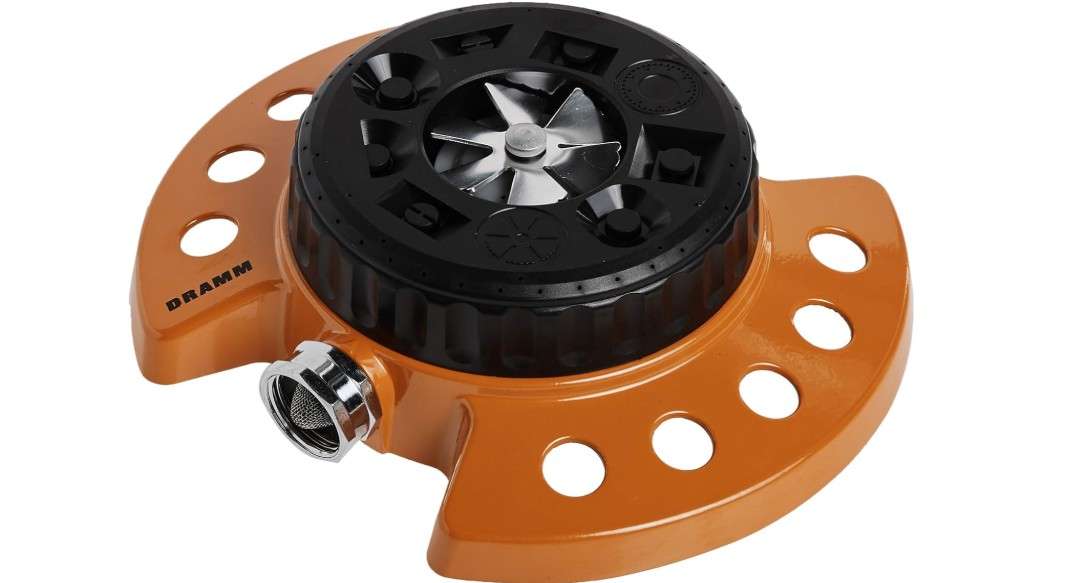  Dramm Available 15022 ColorStorm 9-Pattern Premium Turret Sprinkler with Heavy-D, Orange