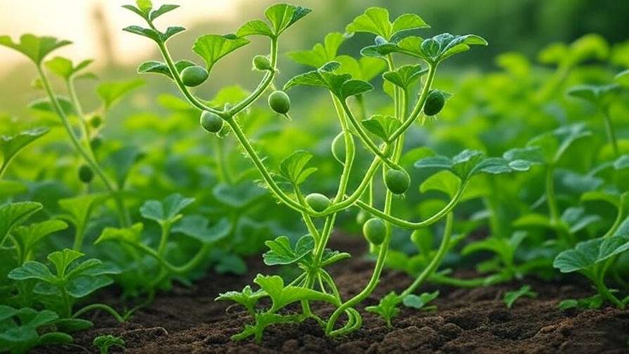 "Korea watermelon plant with drip irrigation and healthy vines in a garden."