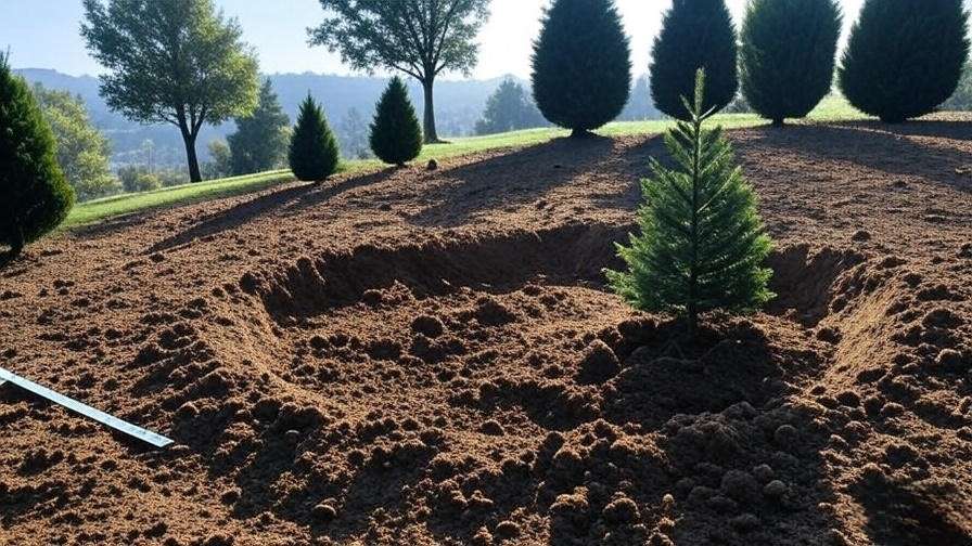 Ideal sunny garden site with well-drained soil for planting Fir Tree Noble evergreen
