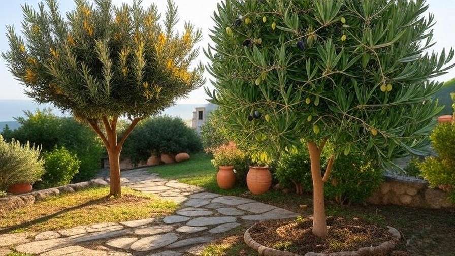 Comparison of nutrient-deficient and healthy fertilized olive trees