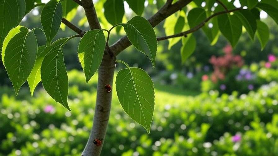 "Lincoln tree with neem oil pest control in a lush garden."