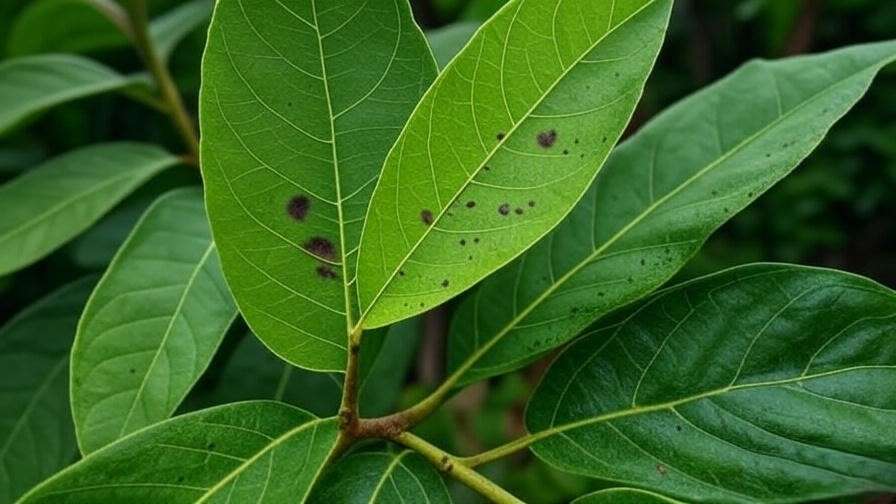 Comparison of a balete tree leaf with leaf spot disease and a healthy leaf in a tropical setting."
