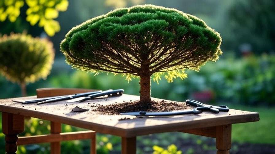 Jasper Tree pruning with shears for a balanced and healthy shape."