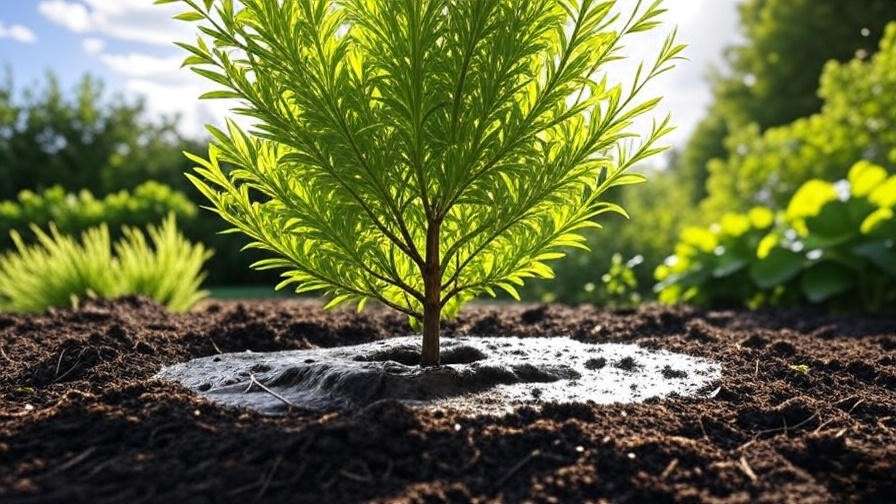 Hakuro Nishiki willow in ideal sunny soil conditions with mulch for optimal tree care.