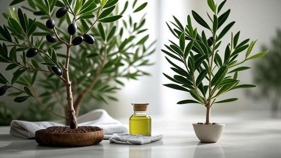 Black olive tree indoor with spider mite damage and neem oil treatment
