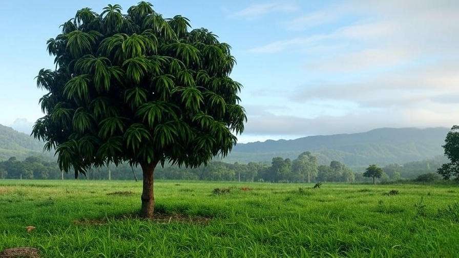 Mango tree protected with frost cloth for blooming